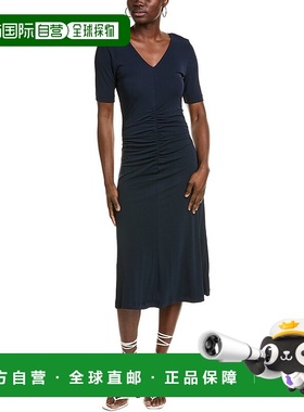 自营 BOSS Hugo BOSS Erina Midi连衣裙-蓝色 美国奥莱直发