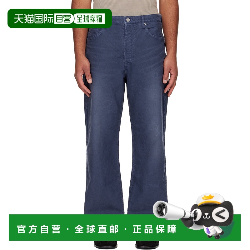 1h可退 香港直邮Visvim 维斯维木 男士 海军蓝 Fluxus 01 Wide G.