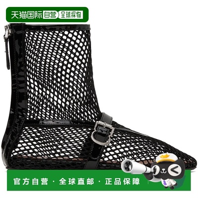 1h可退 香港直邮潮奢 Alaia 女士 黑色 Fishnet High 踝靴 AA3A05