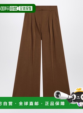 1h可退 香港直邮潮奢 MaxMara 麦斯玛拉 女士 棕色羊毛针织裤子 N