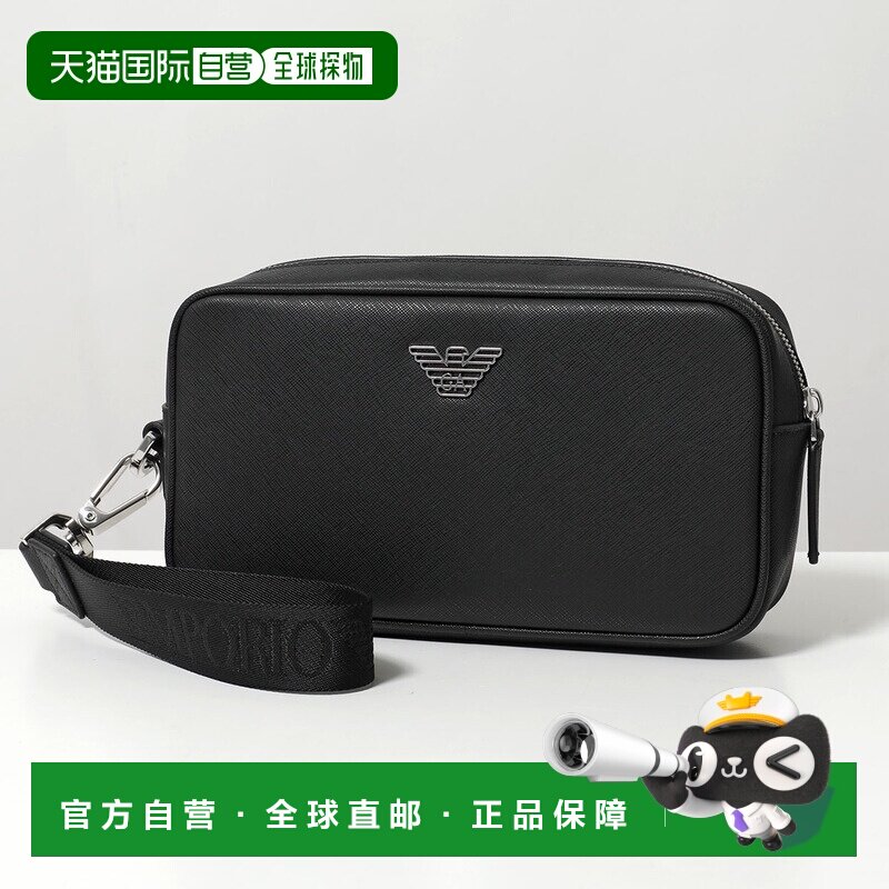 日本直邮EMPORIO ARMANI 男士手拿包 Y4R356 Y138E带腕带和金属标