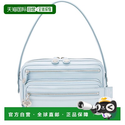 自营欧洲直邮ACNE STUDIOS Camero Party女士灰蓝色牛皮单肩包