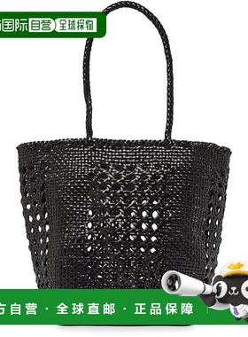 自营欧洲直邮Dragon Diffusion Grace系列黑色女士水牛皮编织托特