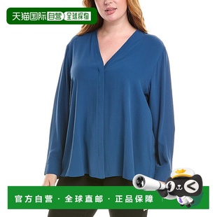 蓝色 Plus丝绸衬衫 美国奥莱直发 FISHER 自营EILEEN