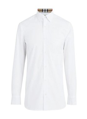 BURBERRY 男士衬衫 80087031 SS2020 白色 经典徽标衬衫
