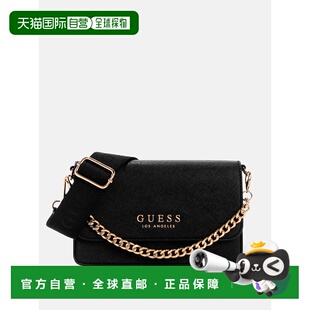 自营 guess英迪拉折叠式迷你十字架-黑色 美国奥莱直发斜挎包女包