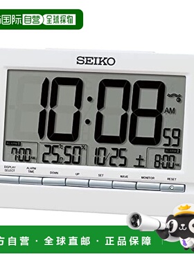 【日本直邮】Seiko Clock 闹钟 SQ323W 白色 床头柜 办公桌 客厅