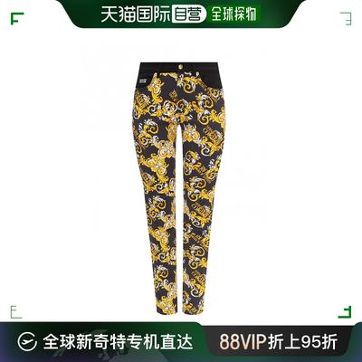 香港直邮VERSACE JEANS 女士黑色图案牛仔裤 A1HZA0SM-SP900-899