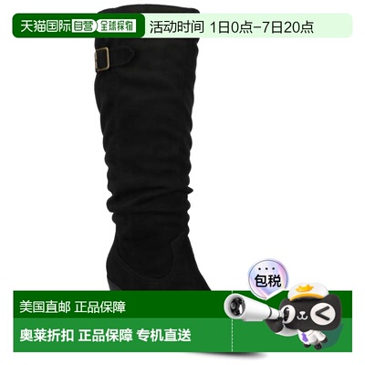 自营journee collectionJournee女式Kaleah及膝宽小腿松垮靴-黑色