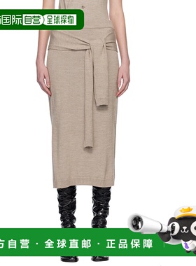 1h可退 香港直邮Lemaire 女士 驼色 Trompe L'oeil 半身裙 SK1058