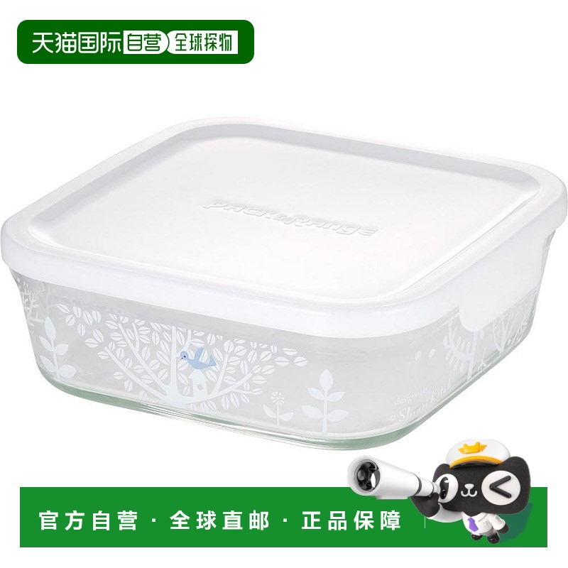 【日本直邮】易威奇耐热玻璃储存盒方形M800mlPetit bois款微波炉