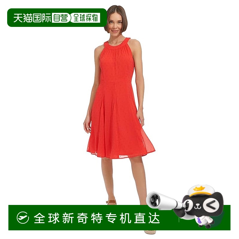 香港直邮潮奢 Tommy Hilfiger 汤米 希尔费格 女士 修身宽摆连衣