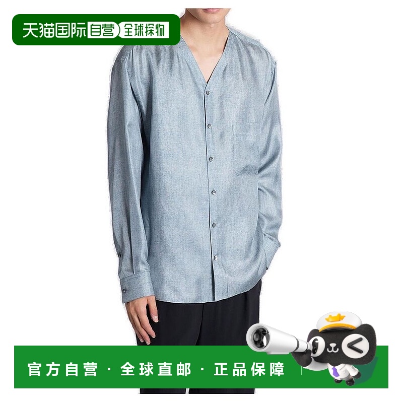 1h可退 香港直邮Armani 阿玛尼 男士 喬治阿瑪尼 V 領長袖襯衫 GM