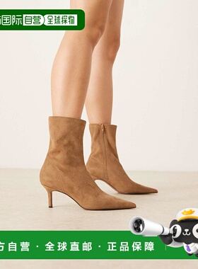 1h可退 香港直邮潮奢 ASOS 女士 Rosalind suedette 设计小跟沙色