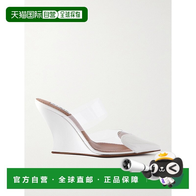 1h可退 香港直邮alaia 女士 Le Cœur PVC 漆皮坡跟凉拖 AA3M3005C