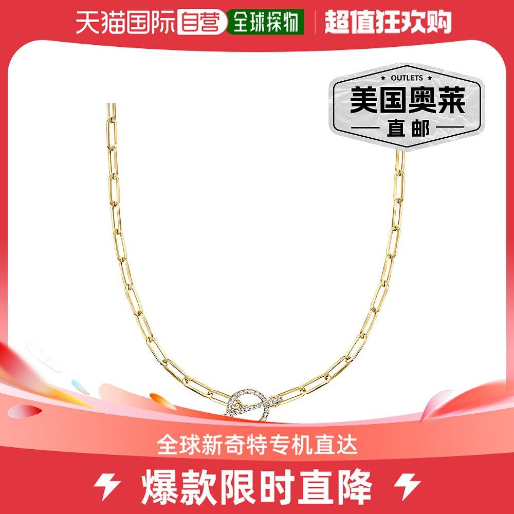 ross-simons 钻石铰扣回形针链接项链 14 克拉黄金 - 20 英寸