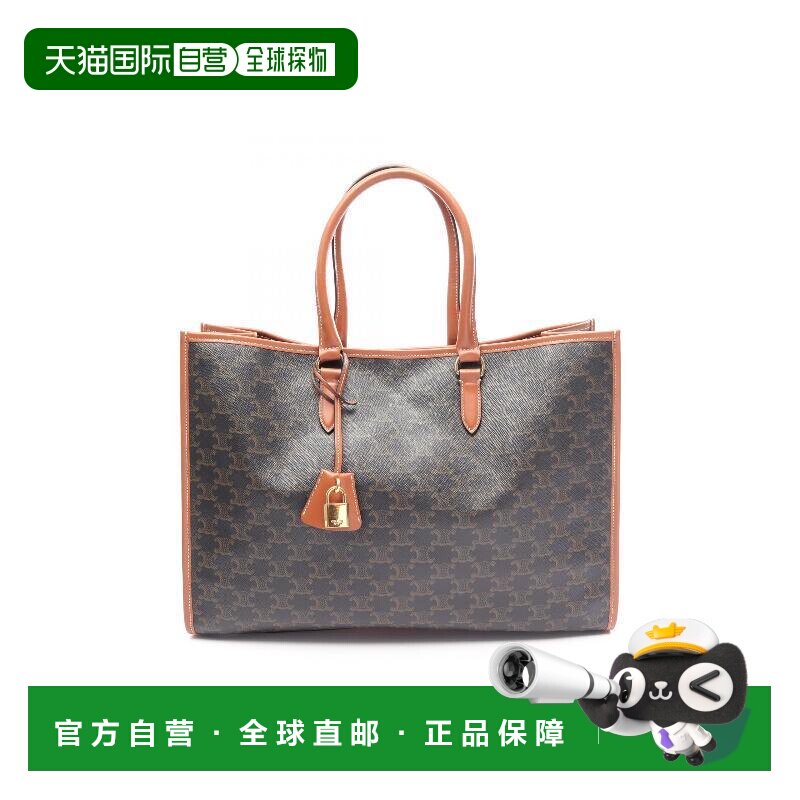 日本直邮中古二奢Celine赛琳女包A级95新凯旋门老花托特包图片