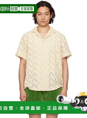 1h可退 香港直邮潮奢 OAS 男士 灰白色 Atlas Cuba Crochet 衬衫
