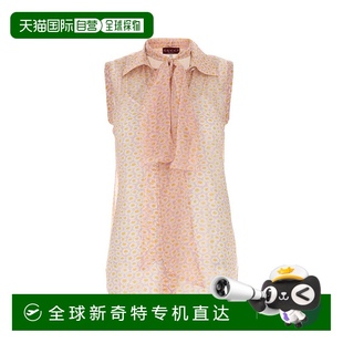 香港直邮潮奢 古驰 1h可退 Gucci 819141Z7AI4 女士 印花领结上衣