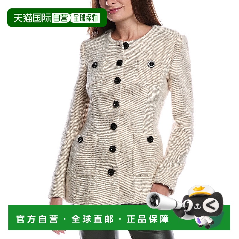 自营 TOCCIN Lea羊毛混纺粗花呢夹克-棕褐色 美国奥莱直发