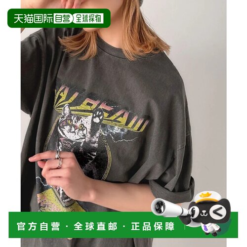日本直邮Classical Elf JaVa联名款纯棉复古风格猫咪印花宽松T恤