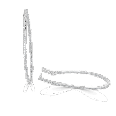 自营 sabrina14k 金和钻石紧身圈形耳环 2-1/2