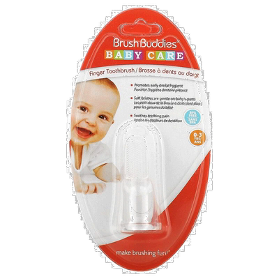 香港直发Brush Buddies婴儿手指牙刷防咬设计舒缓出牙疼痛1把