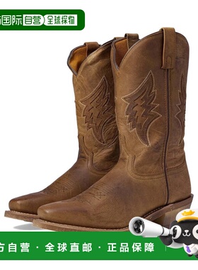 自营Laredo Nico Men's Brown Leather Square Toe Mid-Calf Cowb