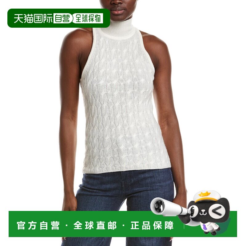 美国直邮自营naadamSEAMENT Coastal羊绒高领背心-白色 美国奥莱