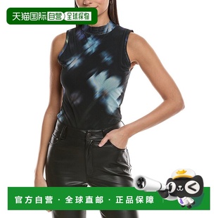 Aliyah Mock blue 美国奥莱直发 Top bone Mesh 自营rag Neck