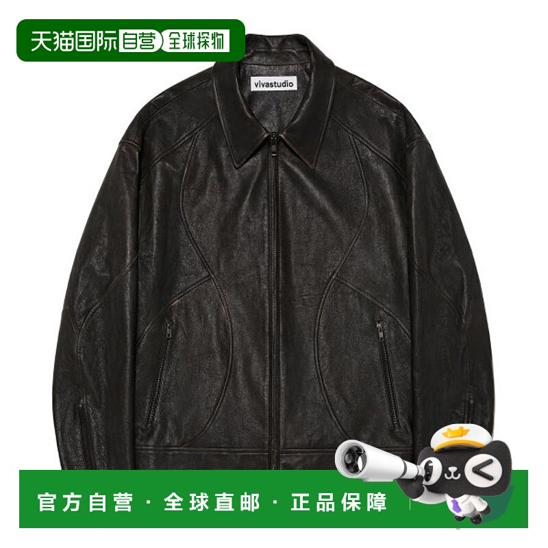 韩国直邮VIVASTUDIO 男士男皮衣DRIFT DISTRESS LEATHER JACKET [
