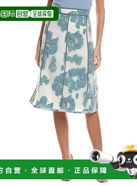 自营 3.1 Phillip Lim Fil Coupe 抽象雏菊真丝混纺中长裙 - 白色