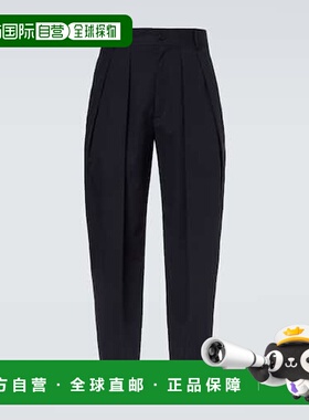 香港直邮The Row 男士 Dyon 褶裥棉质锥形长裤 blue蓝色 舒适时尚