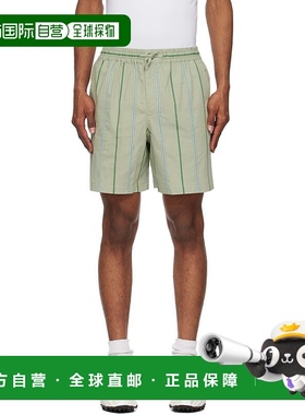 1h可退 香港直邮MAISON KITSUNE 男士 绿色 Elasticated 短裤 OM0