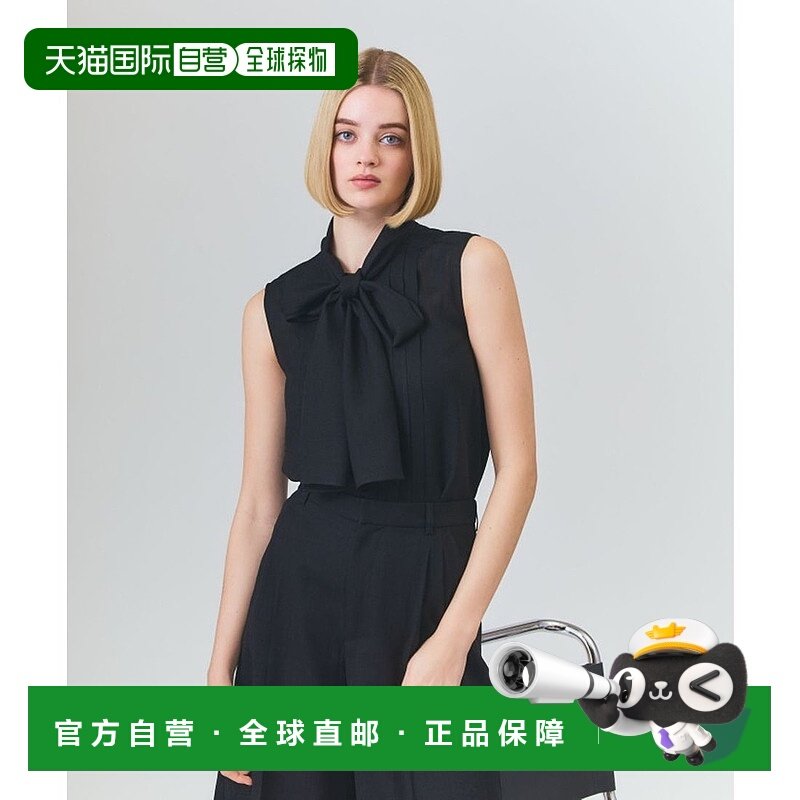 日本直邮GRACE CONTINENTAL 亚麻质感蝴蝶结无袖上衣 [GR9467EW01