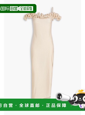 1h可退 香港直邮Coperni 女士 荷叶边弹性针织中长连衣裙 COPR113