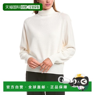 美国奥莱直发 白色 自营Vince Raglan羊毛和羊绒混纺高领毛衣