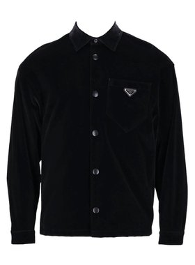 PRADA 男士衬衫 SC65712HOF0002 CO 黑色 长袖衬衫