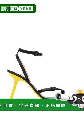 1h可退 香港直邮LOEWE 罗意威 女士 黑色皮质花瓣凉鞋 L814465X58