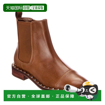自营schutz保护Tanner皮革短靴-棕色 切尔 切尔西靴 美国奥莱直发
