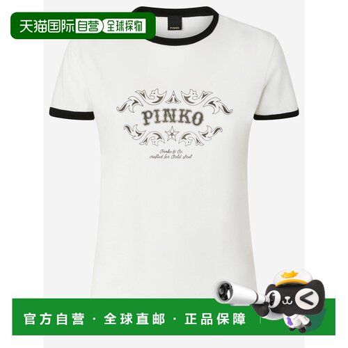 香港直邮PINKO 女士T恤 106902A3C2ZZ1 SS2026 白色支付后1h可退