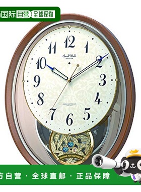 日本直邮【日本直邮】RHYTHM电波挂钟 日本电波 18曲 4MN555RH06