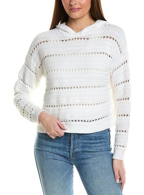 autumn cashmere【美国奥莱】直发 秋季羊绒网眼连帽衫 - 白色