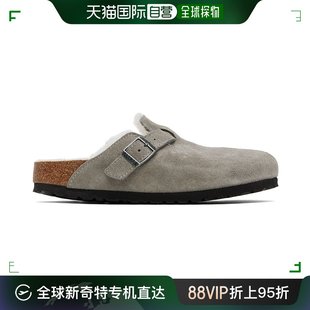 香港直邮潮奢 Birkenstock 勃肯 女士灰色 Narrow Boston 穆勒鞋