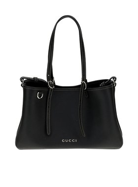 GUCCI 女士手提包 815214AAEC21000 SS2025 黑色 Gg 徽章单肩包