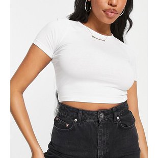 Fuller 女士 设计胸部合身短款 T恤 潮奢 白色 ASOS