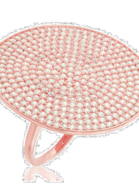 自营 Suzy Levian 方晶锆石玫瑰纯银密钉奖章戒指 - 粉色 - 粉色