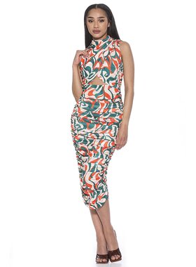 alexia admor【美国奥莱】直发 Khloe 连衣裙-复古抽象