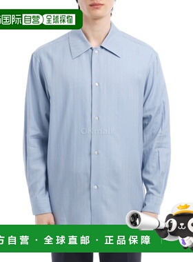 韩国直邮AURALEE 浅蓝色棉羊绒人字纹衬衫 (A25AS01CH) 长袖衬衫