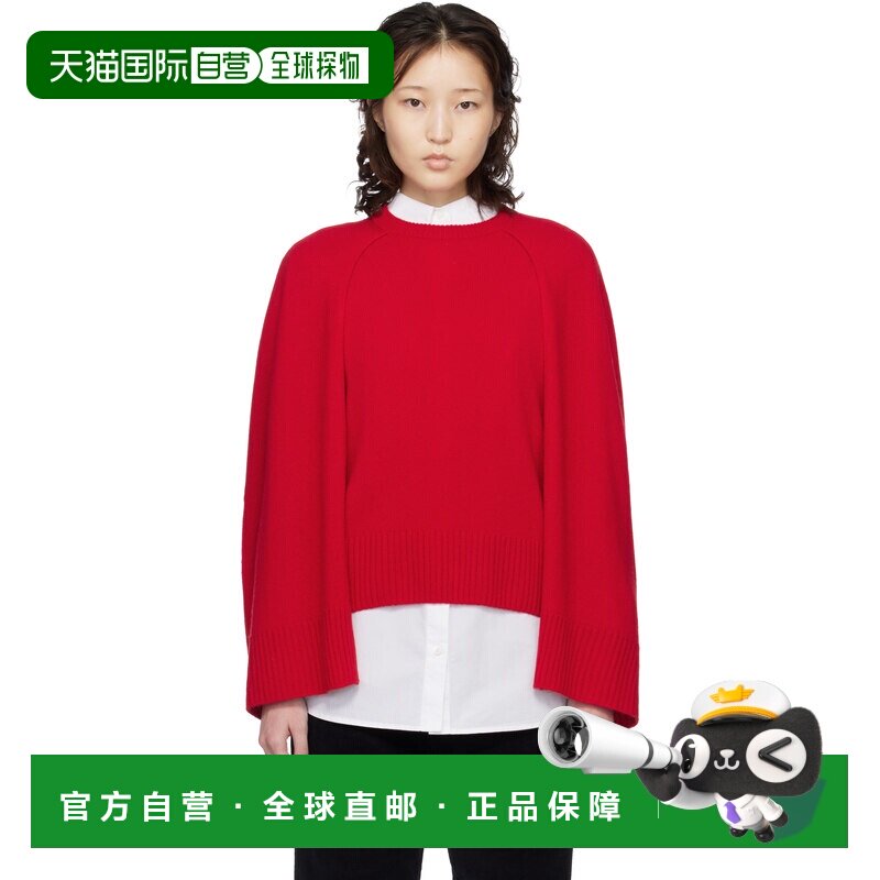 1h可退 香港直邮toteme 女士 红色 Crew Cape Knit 毛衣 261WRT06